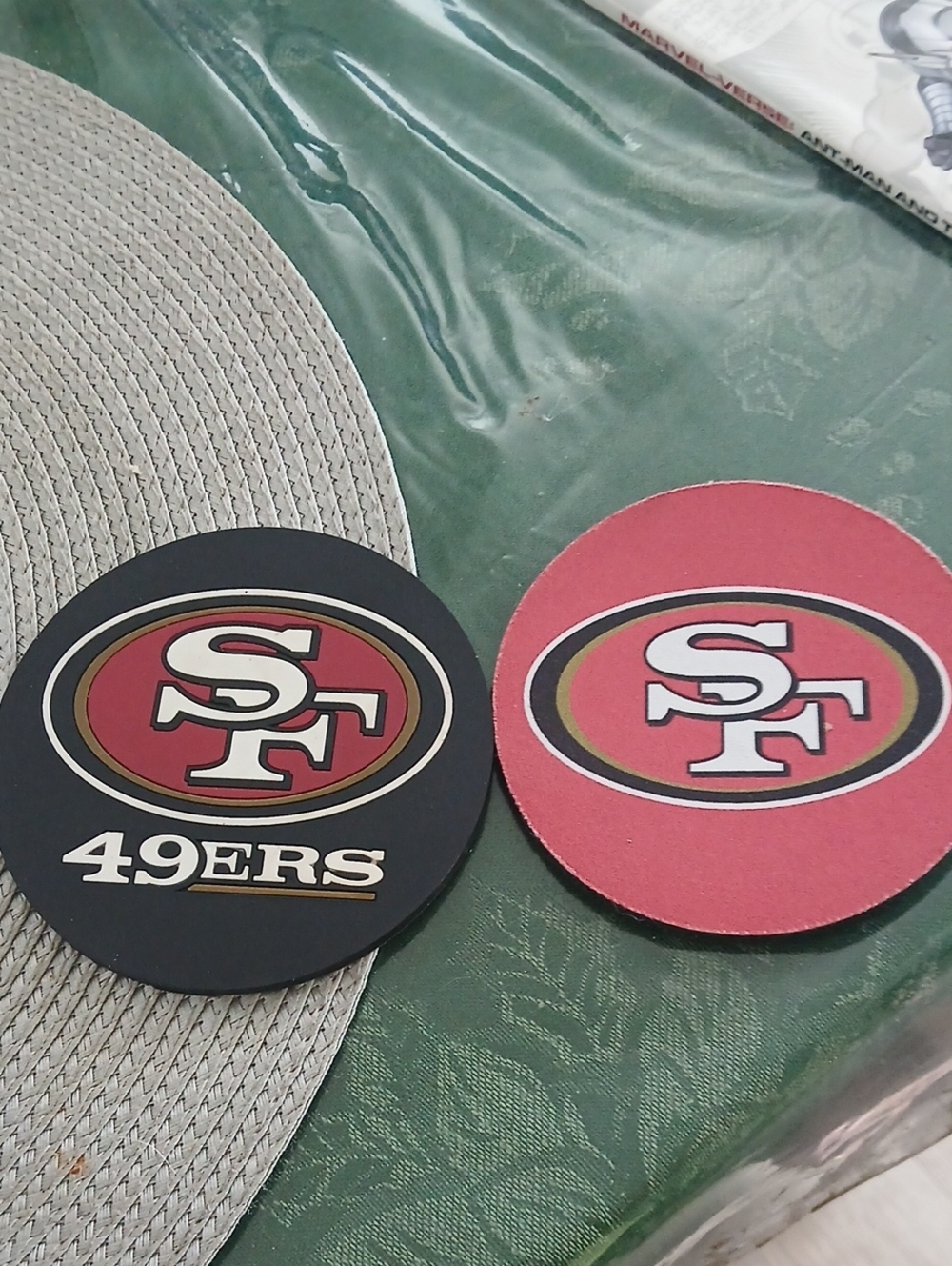 Round Logo Coaster - Red/Black S.F. 49ERS RUBBER COASTERS 3 INCH